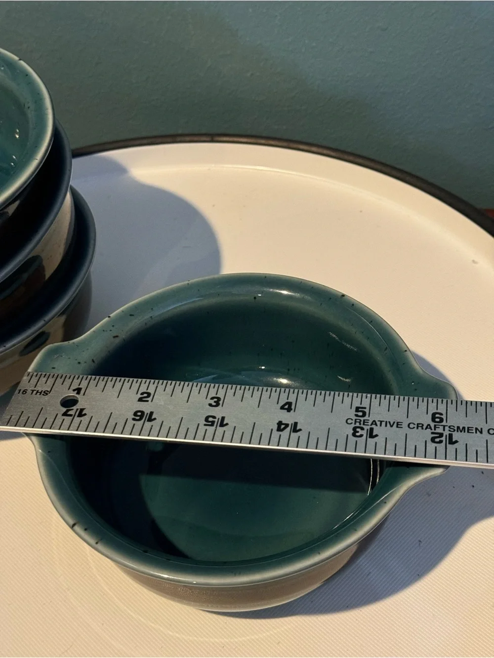 Set Of 4 ARABIA FINLAND MERI lugged Cereal bowls Sea Blue And Brown